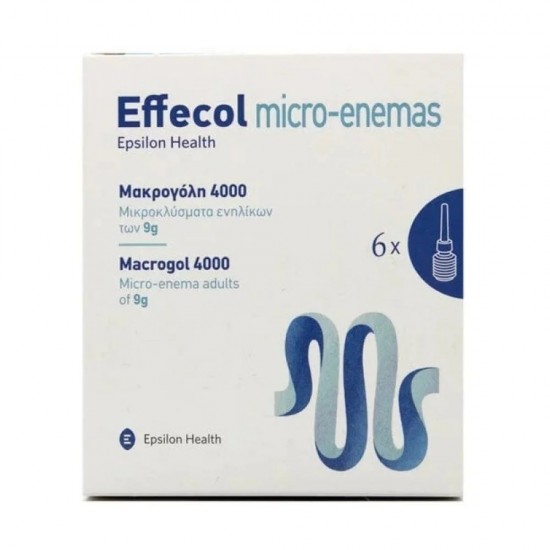 Effecol Micro-Enemas Macrogol 4000 Μικροκλύσματα Ενηλίκων των 9g x 6 Τεμάχια