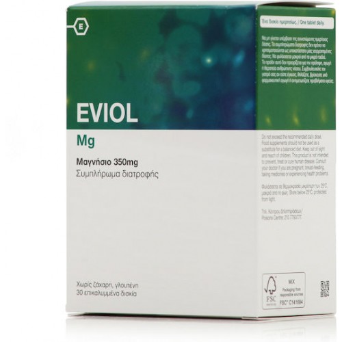 Eviol Magnesium, Μαγνήσιο 350mg 30 Δισκία Eviol Magnesium, Μαγνήσιο 350mg 30 Δισκία