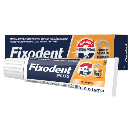 Fixodent Pro Plus Δυνατό Κράτημα Στερεωτική Κρέμα για Τεχνητές Οδοντοστοιχίες 60g