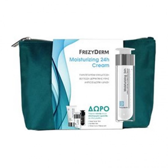  Frezyderm Promo Moisturizing 24h Cream, Κρέμα Ενυδάτωσης Προσώπου 50ml & ΔΩΡΟ Facial Scrub 15ml & Eye Balm 5ml Velvet Colors Medium 2ml & Νεσεσέρ