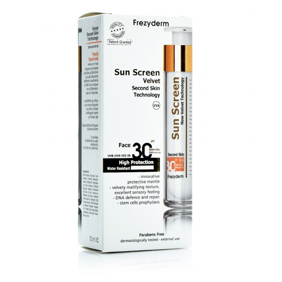 Frezyderm Sun Screen Velvet SPF30 για το Πρόσωπο, 50ml