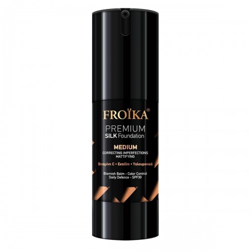 Froika Premium Silk Foundation Medium  SPF30 με Βιταμίνη C, Εκτοΐνη & Υαλουρονικό 30ml