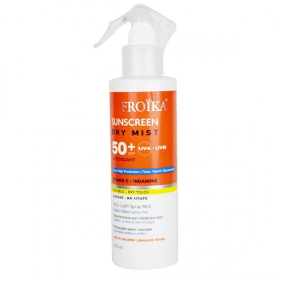 Froika Sunscreen Dry Mist Αντηλιακό Διάφανο Μη Λιπαρό για Ευαίσθητη & Μη Ανεκτική στον Ήλιο Επιδερμίδα SPF50+, 250ml