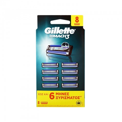 Gillette mach 3 Aνταλλακτικά Ξυραφάκια 8τεμ Gillette mach 3 Aνταλλακτικά Ξυραφάκια 8τεμ