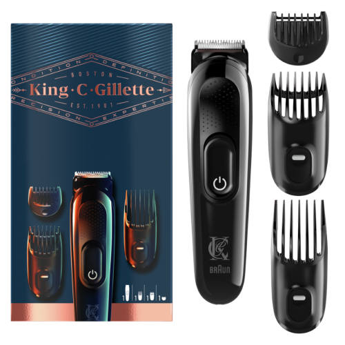 Gillette King C Beard Trimmer Ξυριστική Μηχανή Προσώπου Επαναφορτιζόμενη με 3 Ανταλλακτικές Κεφαλές Gillette King C Beard Trimmer Ξυριστική Μηχανή Προσώπου Επαναφορτιζόμενη με 3 Ανταλλακτικές Κεφαλές