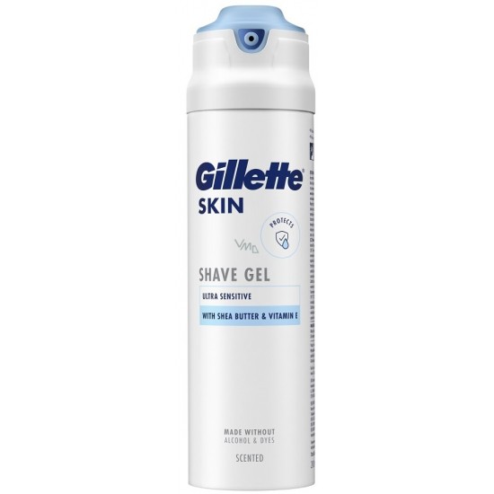 Gillette Skin Ultra Sensitive Gel Ξυρίσματος Με Βούτυρο Καριτέ & Βιταμίνη Ε 200ml.