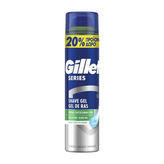 Gillette Series Gel Ξυρίσματος Sensitive Skin 200ml + 40ml Δώρο