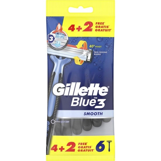 Gillette Blue 3, Ξυραφάκια μιας χρήσης, 4+2 τεμάχια