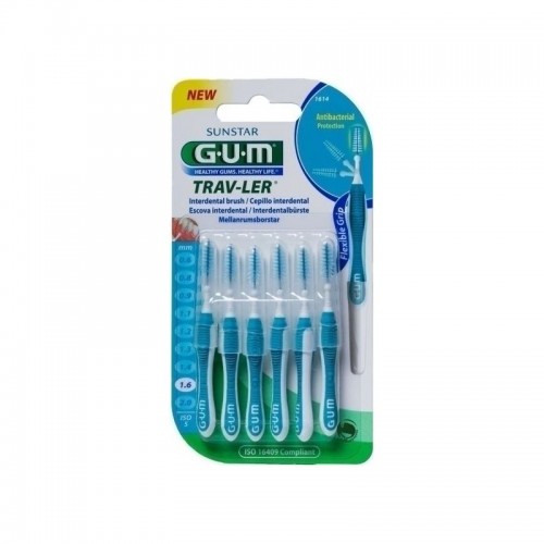 Gum 1614 Trav-ler Μεσοδόντια Βουρτσάκια 1,6mm Γαλάζιο 6 Τεμάχια Gum 1614 Trav-ler Μεσοδόντια Βουρτσάκια 1,6mm Γαλάζιο 6 Τεμάχια