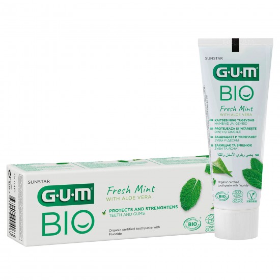 Gum Bio Fresh Mint with Aloe Vera Πιστοποιημε΄νη Οργανική Οδοντόπαστα με Φθόριο 75ml