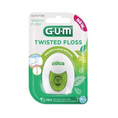 Gum 3500 Twisted Floss Κερωμένο Νήμα με Γεύση Μέντας 30m