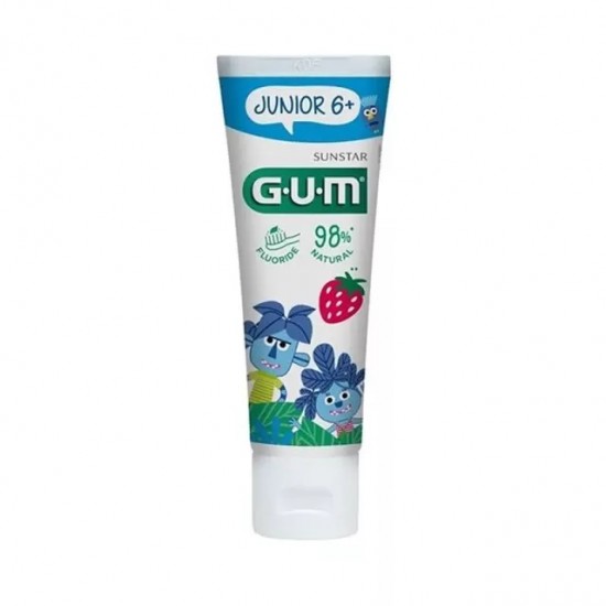 Gum 3004 Junior 6+, Οδοντόκρεμα  για Παιδιά με Γεύση Φράουλα 50ml