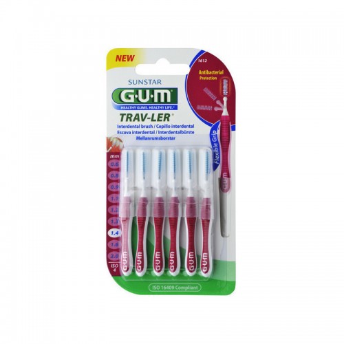 Gum 1612 Trav-ler 1,4 Μεσοδόντια Βουρτσάκια 1.4mm Μπορντώ 6 Τεμα΄χια Gum 1612 Trav-ler 1,4 Μεσοδόντια Βουρτσάκια 1.4mm Μπορντώ 6 Τεμα΄χια
