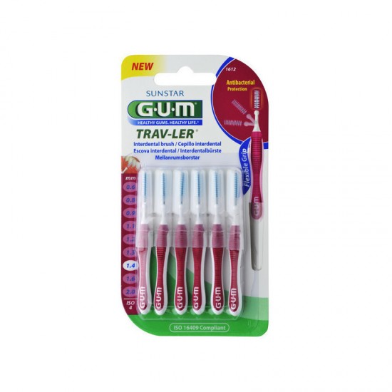 Gum 1612 Trav-ler 1,4 Μεσοδόντια Βουρτσάκια 1.4mm Μπορντώ 6 Τεμα΄χια Gum 1612 Trav-ler 1,4 Μεσοδόντια Βουρτσάκια 1.4mm Μπορντώ 6 Τεμα΄χια