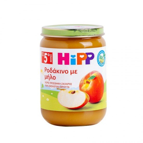 Hipp Φρουτόκρεμα Βιολογικής Καλλιέργειας με Ροδάκινο & Μήλο, 190 gr