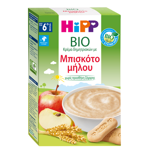 Hipp BIO Κρέμα Μπισκότο Μήλου, Από τον 6ο Μήνα 250gr