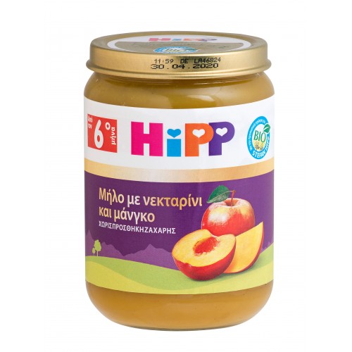 Hipp Βρεφικό Γεύμα με Μήλο, Νεκταρίνι και Μάνγκο χωρίς ζάχαρη 190gr Hipp Βρεφικό Γεύμα με Μήλο, Νεκταρίνι και Μάνγκο χωρίς ζάχαρη 190gr