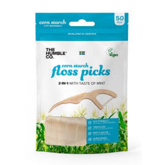 The Humble Co. Dental Floss Picks Μεσοδόντια 2 σε 1, 50 τεμάχια