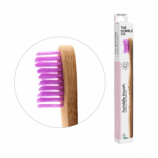 The Humble Co brush Adult Bamboo Soft Οδοντόβουρτσα Ενηλίκων Μωβ 1 Tεμάχιo