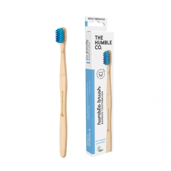The Humble Co Humble Brush Bamboo Toothbrush Adult Sensitive Οδοντόβουρτσα Ενηλίκων Μπλε 1 Τεμάχιο