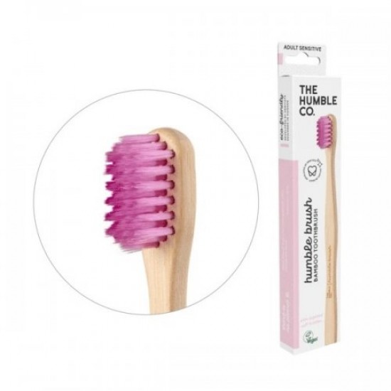The Humble Co Humble Brush Bamboo Toothbrush Sensitive Οδοντόβουρτσα Ενηλίκων Μωβ 1 Τεμάχιο 