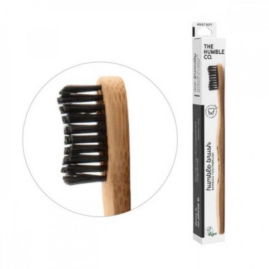 The Humble Co Humble Brush Bamboo Toothbrush Medium Οδοντόβουρτσα Ενηλίκων Μαύρο 1 Τεμάχιο