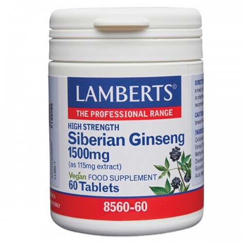 Lamberts Siberian Ginseng 1500mg, Υψηλής Ισχύος Τιτλοδοτημένο Εκχύλισμα Siberian Ginseng 60 Tabs Lamberts Siberian Ginseng 1500mg, Υψηλής Ισχύος Τιτλοδοτημένο Εκχύλισμα Siberian Ginseng 60 Tabs