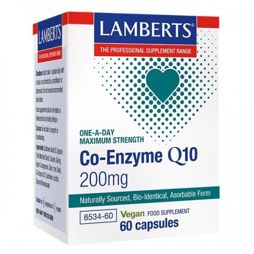 Lamberts Co-Enzyme Q10 200mg, σε Μορφή Ελαιώδους Εναιωρήματος 60 Caps