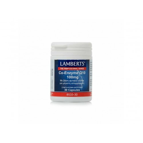 Lamberts Co-Enzyme Q10 100mg για Ενέργεια, 30 Κάψουλες Lamberts Co-Enzyme Q10 100mg για Ενέργεια, 30 Κάψουλες