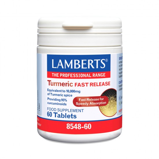 Lamberts Turmeric Fast Release Συμπλήρωμα Από Κουρκουμίνη 60tabs