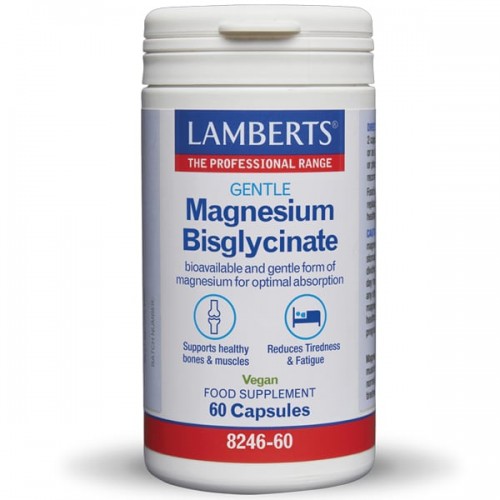 Lamberts Gentle Magnesium Bisglycinate, Συμπλήρωμα διατροφής για την φυσιολογική λειτουγία του νευρικού συστήματος 60caps Lamberts Gentle Magnesium Bisglycinate, Συμπλήρωμα διατροφής για την φυσιολογική λειτουγία του νευρικού συστήματος 60caps