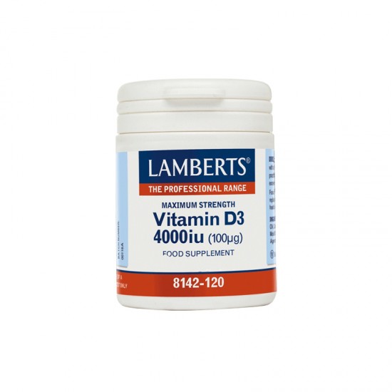 Lamberts Vitamin D3 4000iu, Υγεία Οστών, Δοντιών, Ανοσοποιητικού (100μg) 30caps Lamberts Vitamin D3 4000iu, Υγεία Οστών, Δοντιών, Ανοσοποιητικού (100μg) 30caps