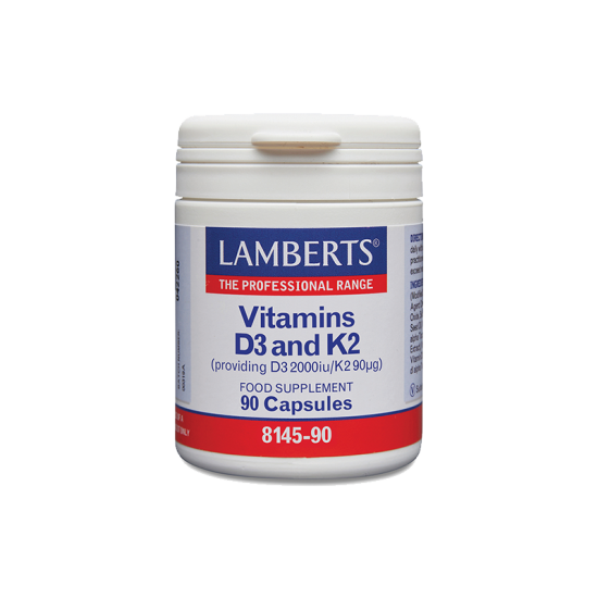 Lamberts Vitamin D3 2000iu and K2 90μg, Σύμπλεγμα Βιταμίνης Κ2 & Βιταμίνης D 90 Κάψουλες