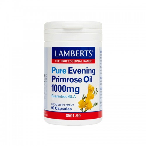 Lamberts Pure Evening Primrose Oil 1000mg, Έλαιο Νυχτολούλουδου με Βιταμίνη Ε 90 Caps