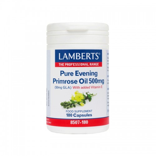 Lamberts Pure Evening Primrose Oil 500mg, Έλαιο Νυχτολούλουδου των 500mg με Βιταμίνη Ε 180 Caps