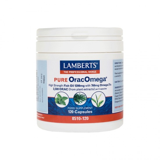Lamberts PURE OracOmega, Υψηλής Ισχύος Ιχθυέλαιο των 1200mg 120 Caps