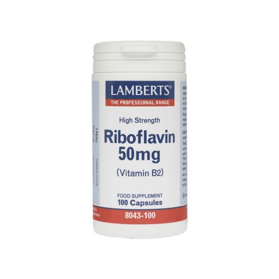 Lamberts Riboflavin 50mg, Ριβοφλαβίνη 100 Caps Lamberts Riboflavin 50mg, Ριβοφλαβίνη 100 Caps