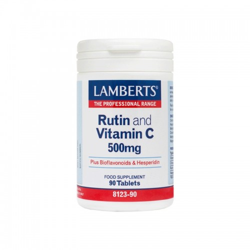 Lamberts Rutin and Vitamin C 500mg, Βιταμίνη C (Με προσθήκη βιοφλαβονοειδών) 90 Tabs Lamberts Rutin and Vitamin C 500mg, Βιταμίνη C (Με προσθήκη βιοφλαβονοειδών) 90 Tabs
