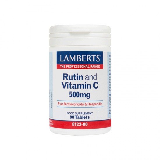 Lamberts Rutin and Vitamin C 500mg, Βιταμίνη C (Με προσθήκη βιοφλαβονοειδών) 90 Tabs
