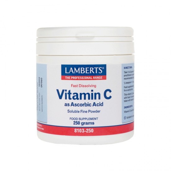 Lamberts Ascorbic Acid, Βιταμίνης C σε Μορφή Σκόνης 250gr Lamberts Ascorbic Acid, Βιταμίνης C σε Μορφή Σκόνης 250gr