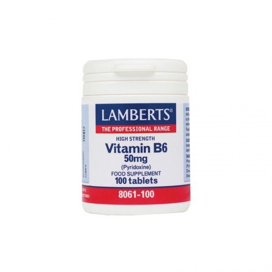 Lamberts Vitamin B6 50mg, Βιταμίνη B6 (Πυριδοξίνη) 100 Tabs