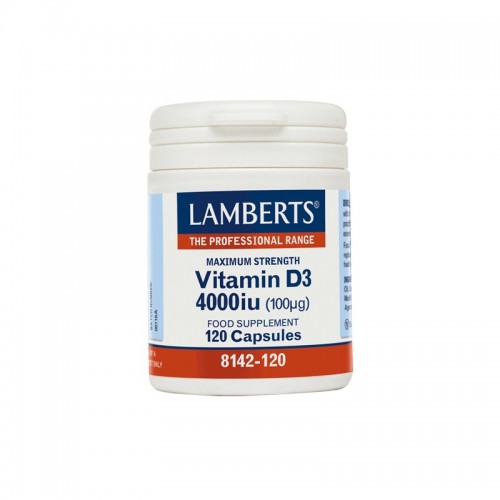 Lamberts Vitamin D 4000iu 100μg, Βιταμίνη D3 120 Caps Lamberts Vitamin D 4000iu 100μg, Βιταμίνη D3 120 Caps