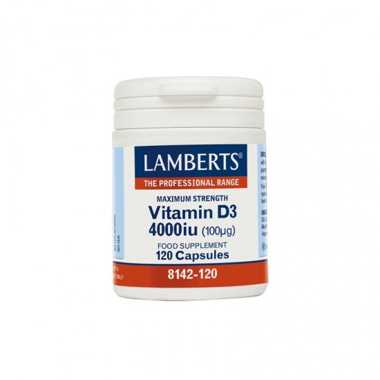 Lamberts Vitamin D 4000iu 100μg, Βιταμίνη D3 120 Caps