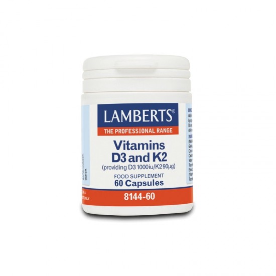 Lamberts Vitamin D3 1000iu & K2 90 µg, Σύμπλεγμα Βιταμίνης Κ2 & Βιταμίνης D 60tabs
