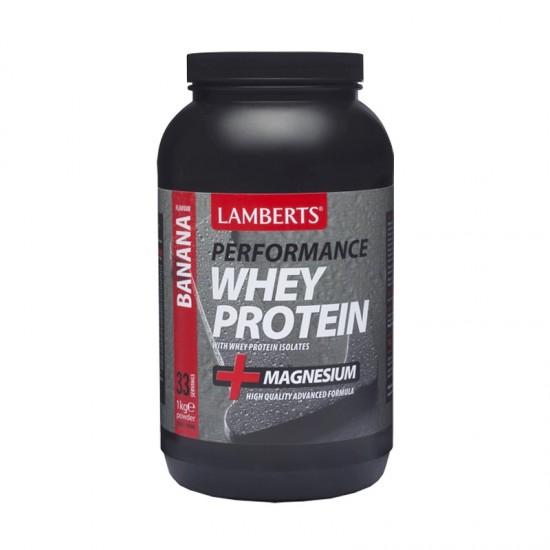 Lamberts Whey Protein, Mε Προσθήκη Μαγνησίου, Γεύση Μπανάνα 1kg