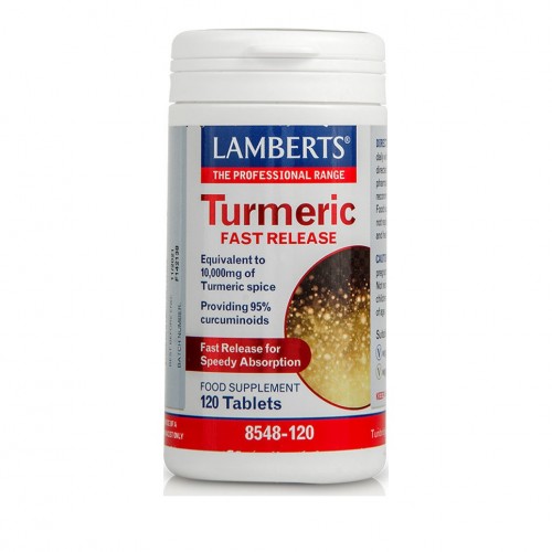 Lamberts Turmeric Fast Release 120tabs. Συμπλήρωμα Διατροφής με Κουρκουμά