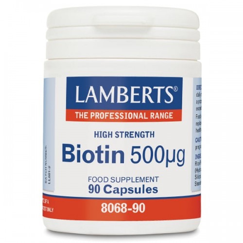 Lamberts Biotin 500mcg Βιοτίνη Βιταμίνες για τα Μαλλιά 90 Κάψουλες