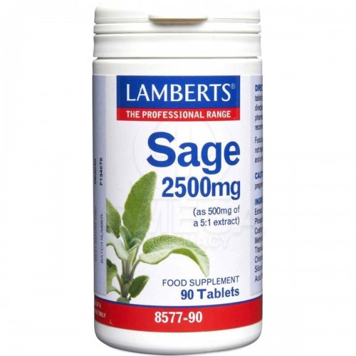 Lamberts Sage 2500mg Για την Διατήρηση της Μνήμης & Μείωση των Συμπτωμάτων Εμμηνόπαυσης 90Tabs Lamberts Sage 2500mg Για την Διατήρηση της Μνήμης & Μείωση των Συμπτωμάτων Εμμηνόπαυσης 90Tabs