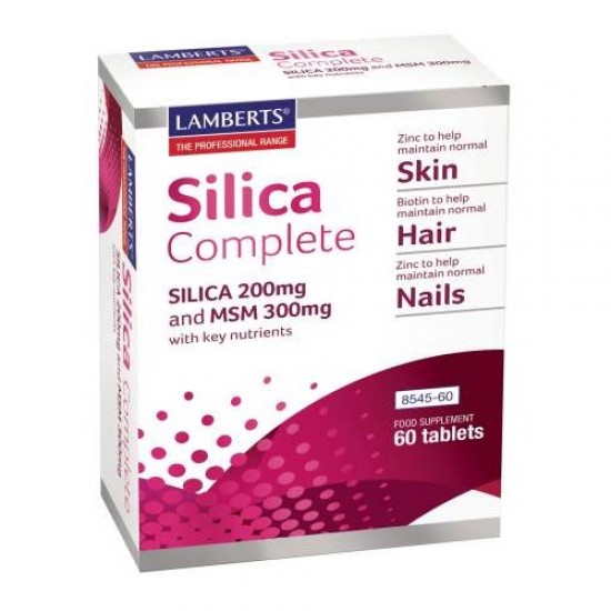 Lamberts Silica Complete, 200mg & MSM 300mg, Skin, Hair & Nails, 60Tabs