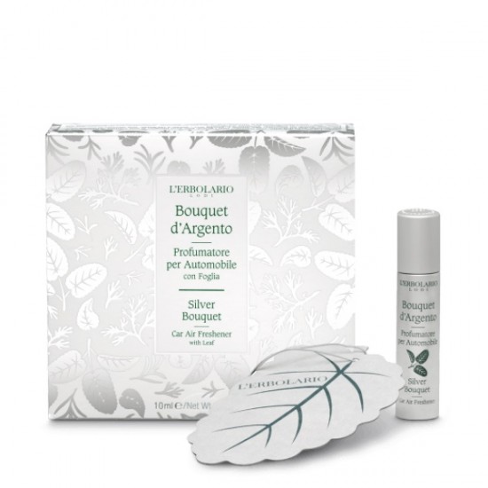 L' Erbolario Silver Bouquet Car Air Freshener with Leaf 10ml